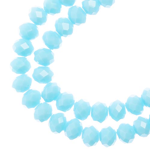 Crystal Lane(tm) Faceted Donut Rondelle - 4x6mm - Opalino Sky Blue (strand)