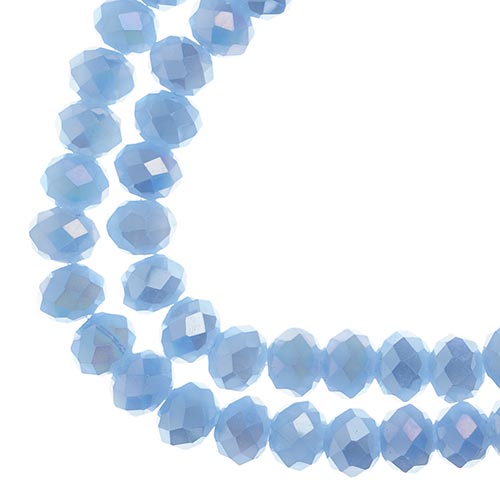Crystal Lane(tm) Faceted Donut Rondelle - 4x6mm - Opalino Light Periwinkle (stra