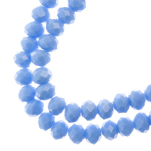 Crystal Lane(tm) Faceted Donut Rondelle - 4x6mm - Opaque Periwinkle (strand)