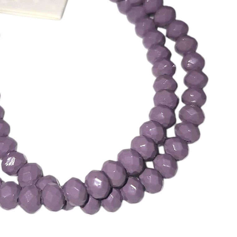 Crystal Lane(tm) Faceted Donut Rondelle - 4x6mm - Opalino Light Purple (strand)