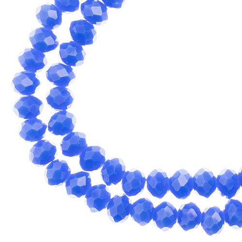 Crystal Lane(tm) Faceted Donut Rondelle - 4x6mm - Opaque Dark Sapphire (strand)