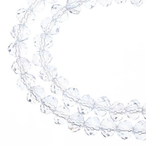 Crystal Lane(tm) Faceted Donut Rondelle - 6x8mm - Transparent Crystal AB (strand