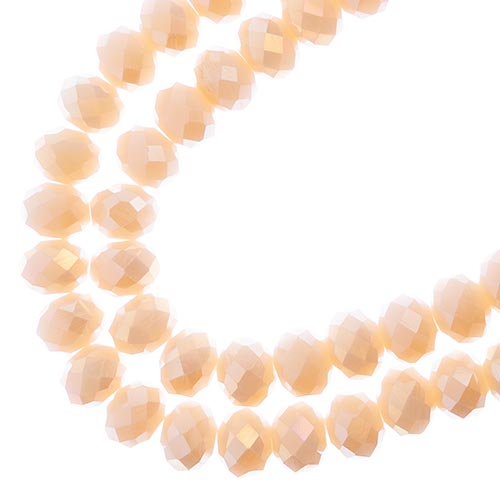 Crystal Lane(tm) Faceted Donut Rondelle - 6x8mm - Opaque Cream AB (strand)
