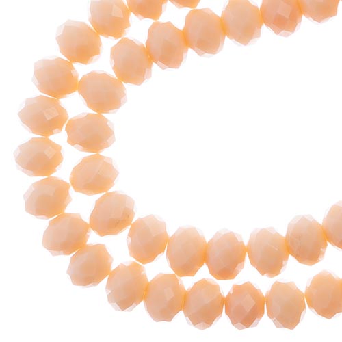 Crystal Lane(tm) Faceted Donut Rondelle - 6x8mm - Opaque Cream (strand)