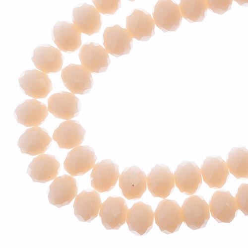 Crystal Lane(tm) Faceted Donut Rondelle - 6x8mm - Opaque Light Cream (strand)