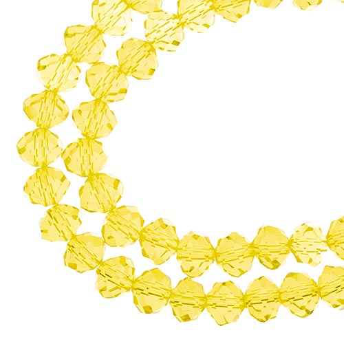 Crystal Lane(tm) Faceted Donut Rondelle - 6x8mm - Transparent Yellow (strand)