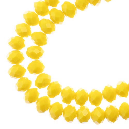Crystal Lane(tm) Faceted Donut Rondelle - 6x8mm - Opaque Yellow (strand)