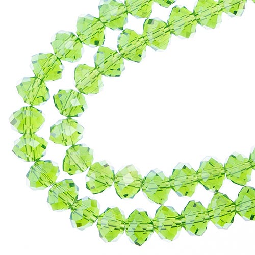 Crystal Lane(tm) Faceted Donut Rondelle - 6x8mm - Transparent Green AB (strand)