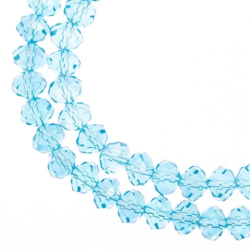 Crystal Lane(tm) Faceted Donut Rondelle - 6x8mm - Transparent Blue AB (strand)