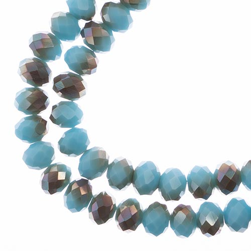 Crystal Lane(tm) Faceted Donut Rondelle - 6x8mm - Opalino Sky Blue Champagne (st