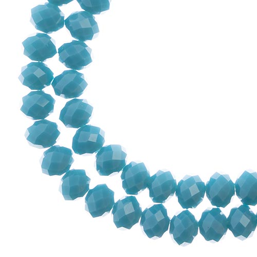 Crystal Lane(tm) Faceted Donut Rondelle - 6x8mm - Opaque Dark Blue (strand)