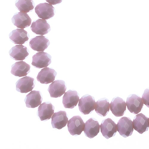 Crystal Lane(tm) Faceted Donut Rondelle - 6x8mm - Opaque Light Purple (strand)