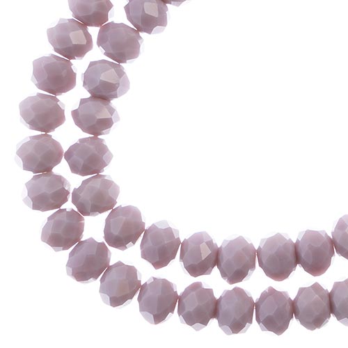 Crystal Lane(tm) Faceted Donut Rondelle - 6x8mm - Opalino Dark Purple (strand)