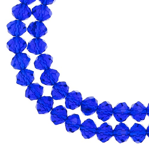 Crystal Lane(tm) Faceted Donut Rondelle - 6x8mm - Transparent Dark Sapphire (str