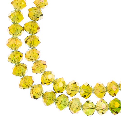 Crystal Lane(tm) Faceted Donut Rondelle - 6x8mm - Transparent Light Amber Purple