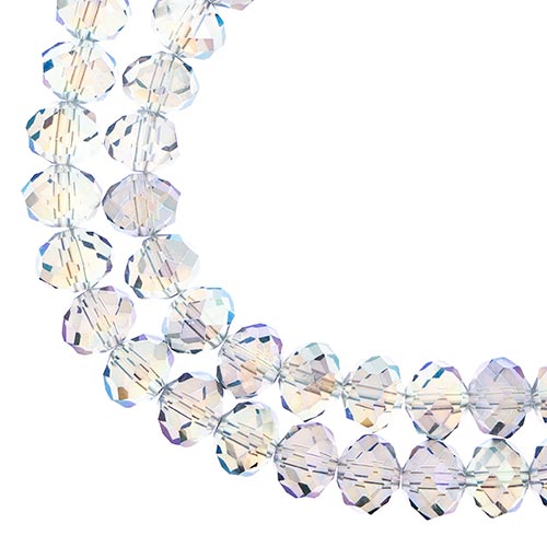 Crystal Lane(tm) Faceted Donut Rondelle - 8x10mm - Transparent Green Luster (str