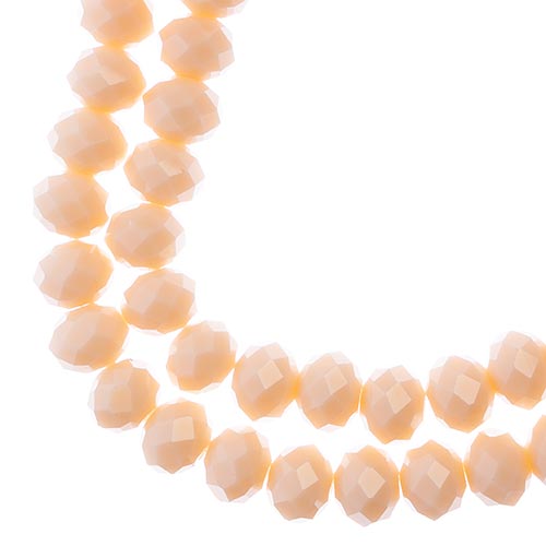 Crystal Lane(tm) Faceted Donut Rondelle - 8x10mm - Opaque Cream (strand)