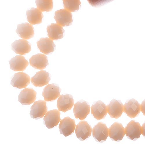 Crystal Lane(tm) Faceted Donut Rondelle - 8x10mm - Opaque Light Cream (strand)