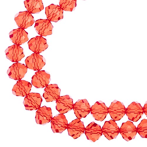 Crystal Lane(tm) Faceted Donut Rondelle - 8x10mm - Transparent Red (strand)