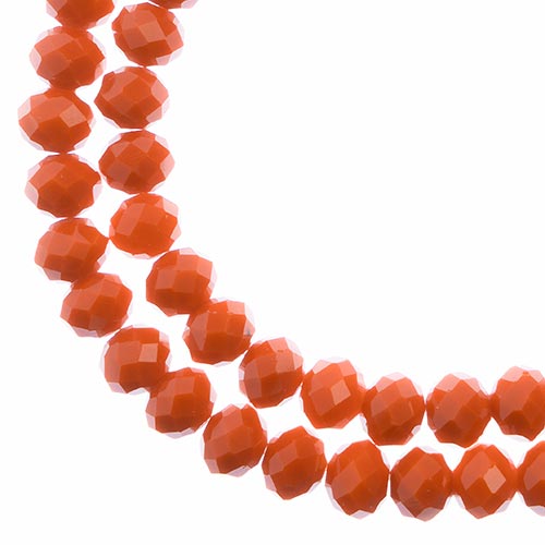 Crystal Lane(tm) Faceted Donut Rondelle - 8x10mm - Opaque Orange (strand)