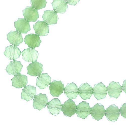 Crystal Lane(tm) Faceted Donut Rondelle - 8x10mm - Opalino Light Green (strand)