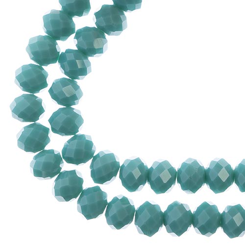 Crystal Lane(tm) Faceted Donut Rondelle - 8x10mm - Opalino Turquoise Blue (stran