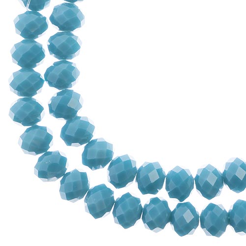 Crystal Lane(tm) Faceted Donut Rondelle - 8x10mm - Opaque Dark Blue (strand)