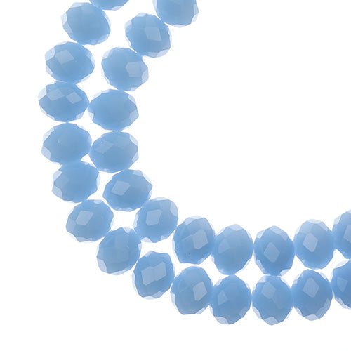 Crystal Lane(tm) Faceted Donut Rondelle - 8x10mm - Opalino Light Periwinkle (str