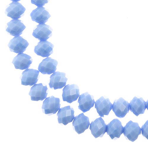 Crystal Lane(tm) Faceted Donut Rondelle - 8x10mm - Opaque Periwinkle (strand)