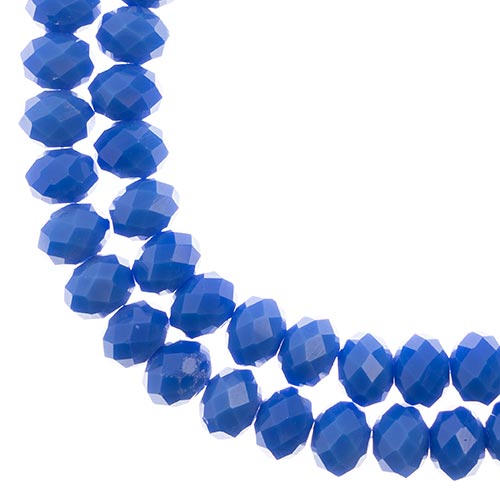 Crystal Lane(tm) Faceted Donut Rondelle - 8x10mm - Opaque Dark Sapphire (strand)