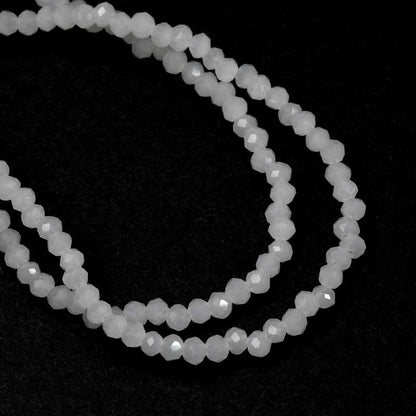 Crystal Lane(tm) Faceted Donut Rondelle - 1.5x2.5mm - Opalino White (strand)