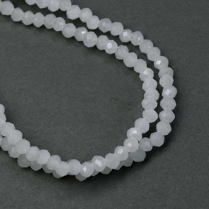 Crystal Lane(tm) Faceted Donut Rondelle - 1.5x2.5mm - Opalino White (strand)