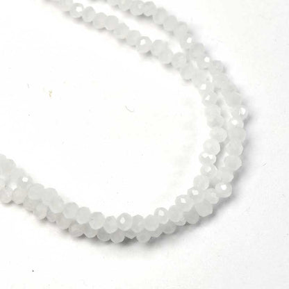 Crystal Lane(tm) Faceted Donut Rondelle - 1.5x2.5mm - Opalino White (strand)