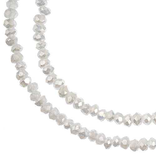 Crystal Lane(tm) Faceted Donut Rondelle - 1.5x2.5mm - Opalino White AB (strand)