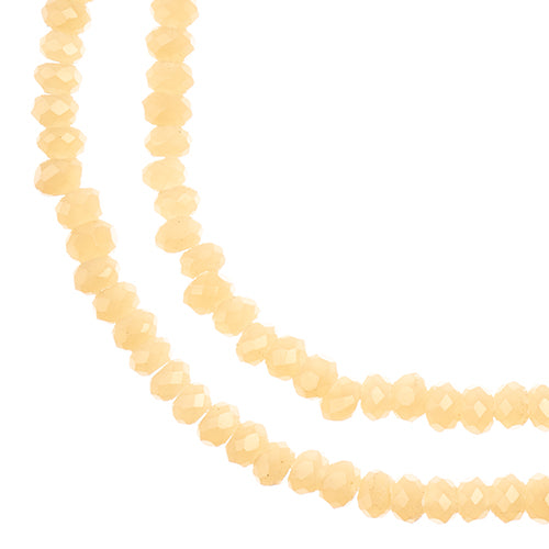 Crystal Lane(tm) Faceted Donut Rondelle - 1.5x2.5mm - Opaque Cream (strand)
