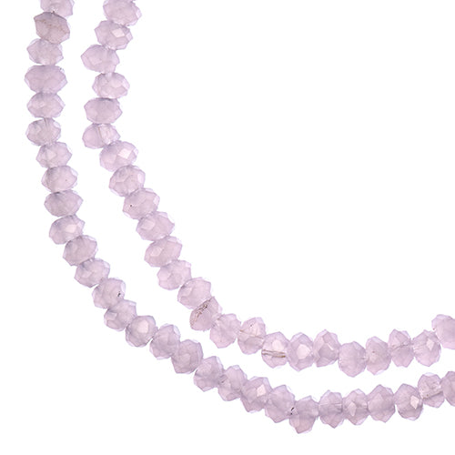 Crystal Lane(tm) Faceted Donut Rondelle - 1.5x2.5mm - Opalino Pink (strand)