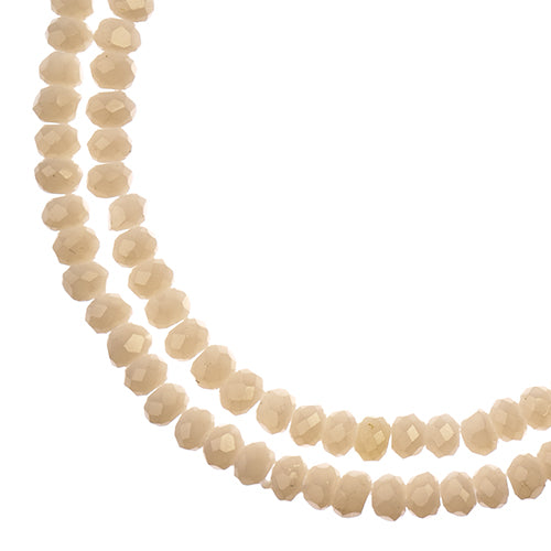 Crystal Lane(tm) Faceted Donut Rondelle - 1.5x2.5mm - Opaque Light Cream (strand