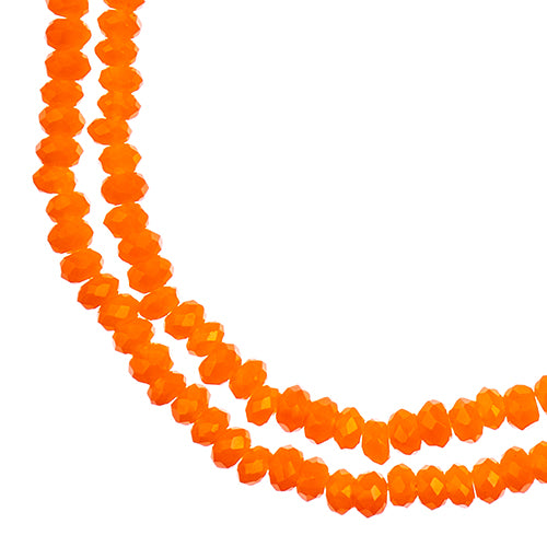 Crystal Lane(tm) Faceted Donut Rondelle - 1.5x2.5mm - Opaque Orange (strand)