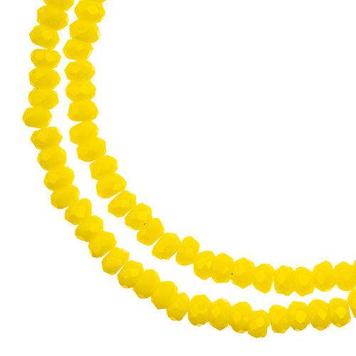 Crystal Lane(tm) Faceted Donut Rondelle - 1.5x2.5mm - Opaque Yellow (strand)