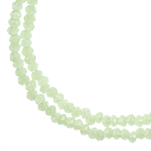 Crystal Lane(tm) Faceted Donut Rondelle - 1.5x2.5mm - Opalino Light Green (stran