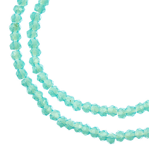 Crystal Lane(tm) Faceted Donut Rondelle - 1.5x2.5mm - Opalino Turquoise Blue (st