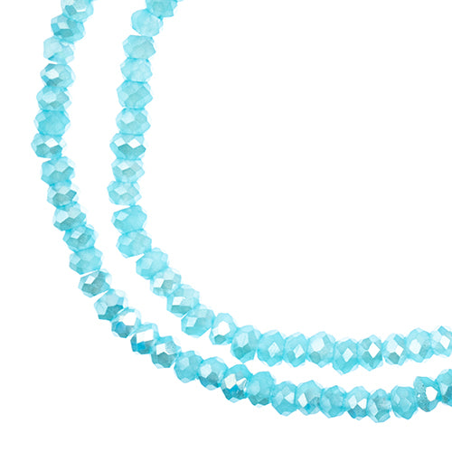 Crystal Lane(tm) Faceted Donut Rondelle - 1.5x2.5mm - Opalino Sky Blue AB (stran