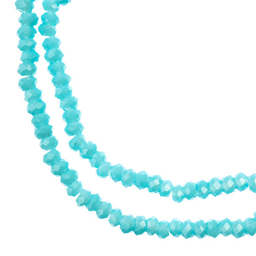 Crystal Lane(tm) Faceted Donut Rondelle - 1.5x2.5mm - Opalino Sky Blue (strand)