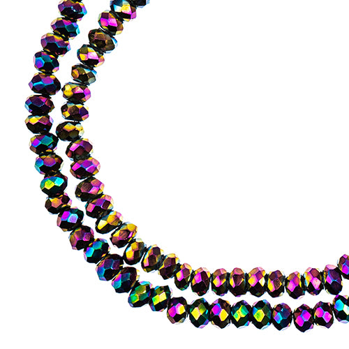 Crystal Lane(tm) Faceted Donut Rondelle - 1.5x2.5mm - Opaque Multi Color Iris (s