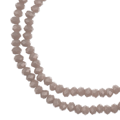Crystal Lane(tm) Faceted Donut Rondelle - 1.5x2.5mm - Opalino Grey (strand)