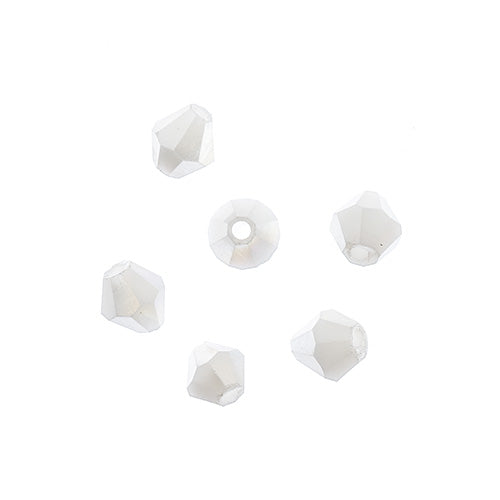 Crystal Lane(tm) - 4mm Bicone - Opaque White AB (strand)