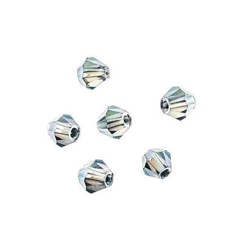 Crystal Lane(tm) - 4mm Bicone - Transparent Green Luster (strand)