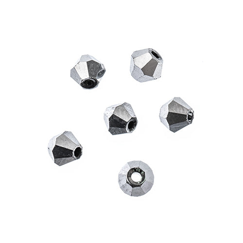 Crystal Lane(tm) - 4mm Bicone - Opaque Silver Iris (strand)