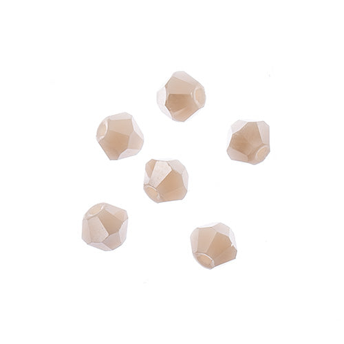 Crystal Lane(tm) - 4mm Bicone - Opaque Cream AB (strand)