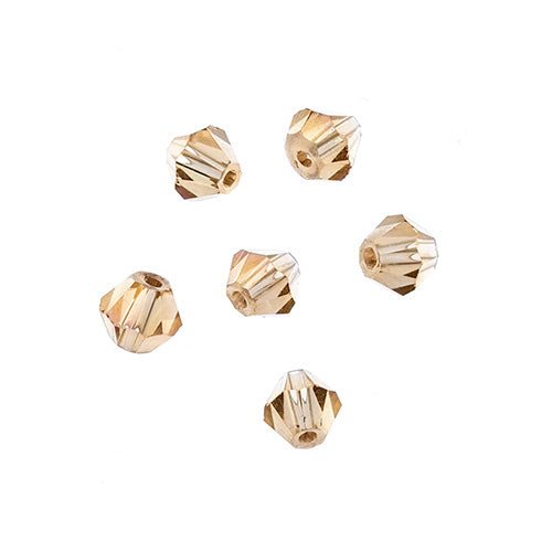 Crystal Lane(tm) - 4mm Bicone - Transparent Topaz AB (strand)